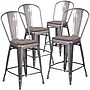 Flash Furniture Lincoln Contemporary Metal Vertical Back Counter Height Stool, Clear Coat, 4-Pieces/Pack (4XUDGTP001B24W)~#|#~EFA9B34B-5937-49DE-B53B01D0269C646A_sc7