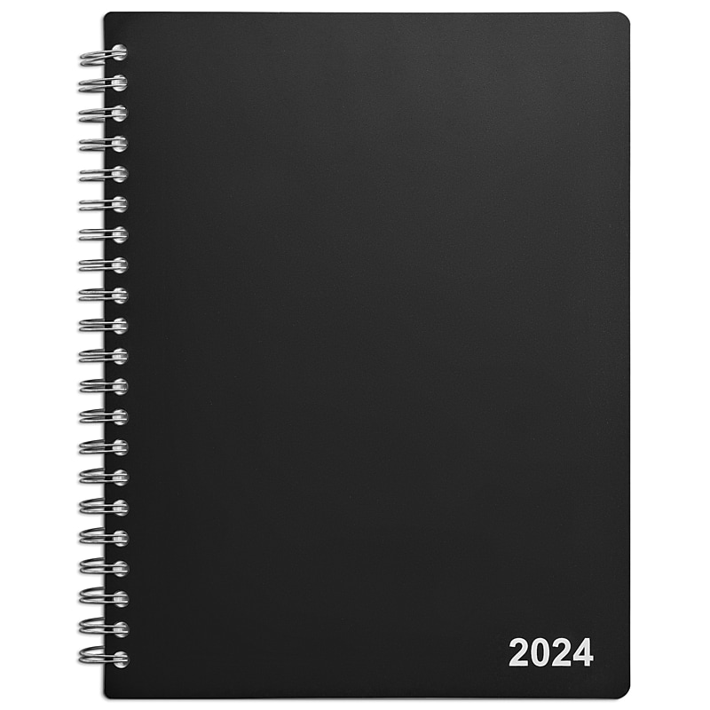 2024 Staples 8" x 11" Daily Appointment Book, Black (ST21487-24) image 1
