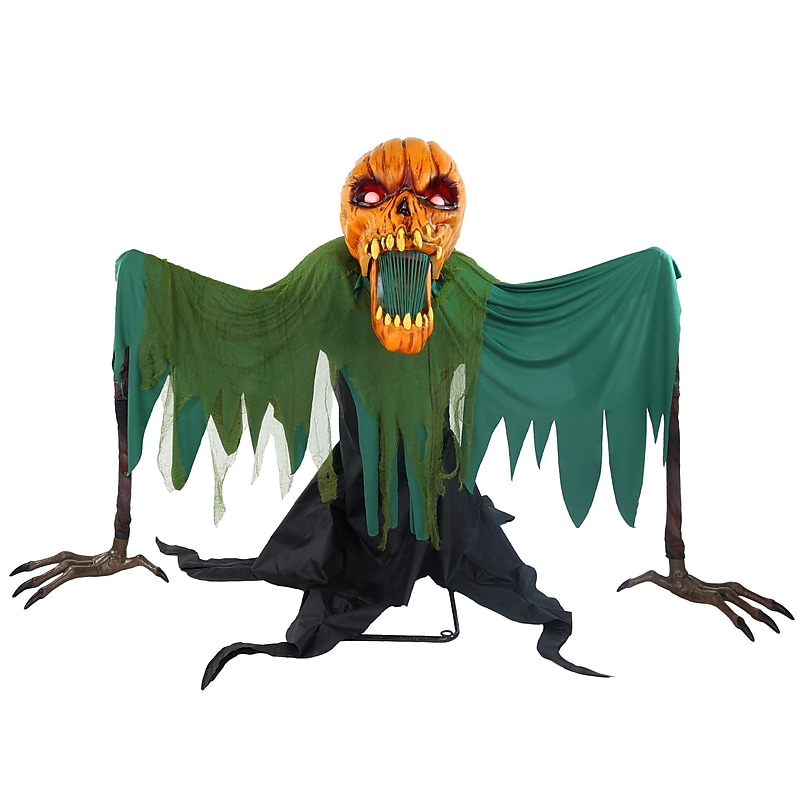 Haunted Hill Farm Tekky Scary Groundbreaking Jack Halloween Standing Décor (HHGROUNDJACK-1FLSA) image 1