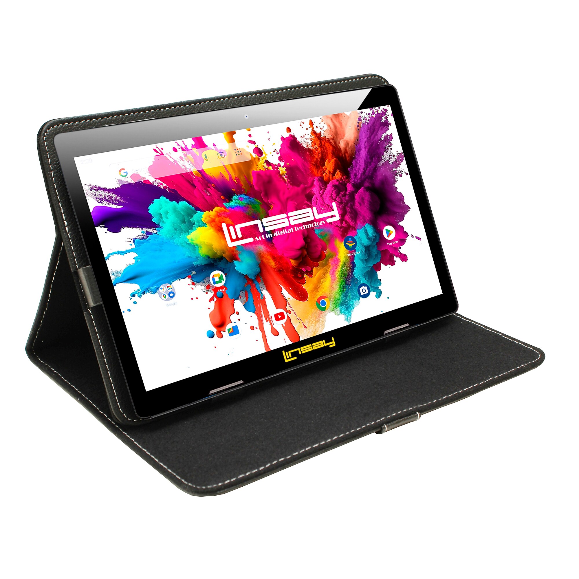 Linsay Octa Core 10.1″ Tablet, 128GB Storage, Android 15, Bundled with Black Leather Case and Stylus Pen (F10IPGBLACK) Sansujyuku sansujyuku.com