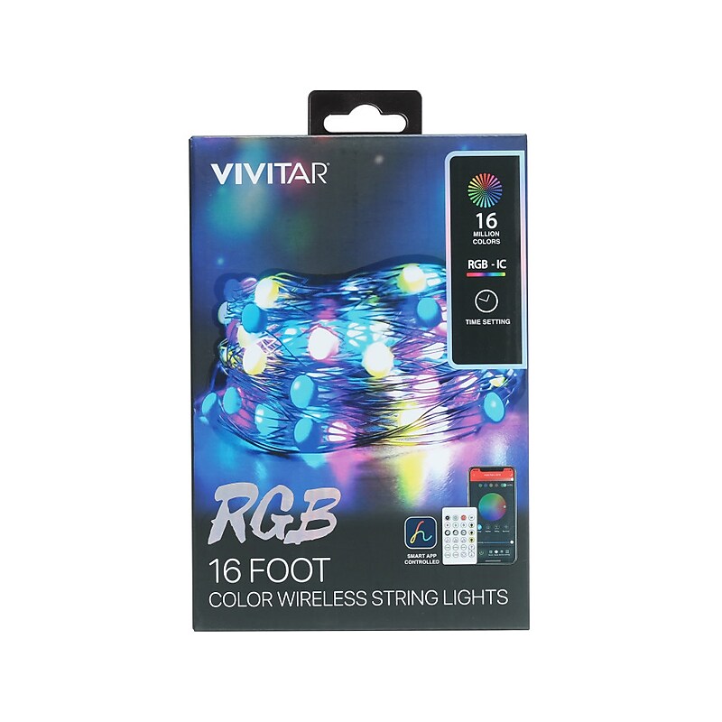 Vivitar Smart RGB Wireless String Light, Multicolor (LBX101633) image 1