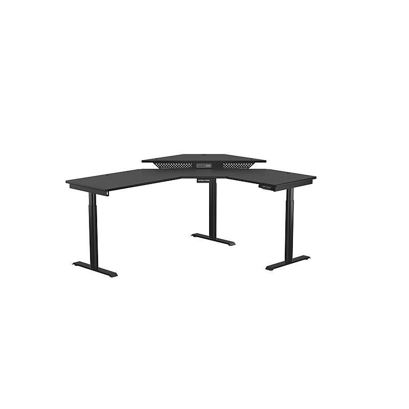 VersaDesk PowerLift 60"W Electric Corner Adjustable Standing Desk, Black (PLCSD7260-BB-APP) image 1