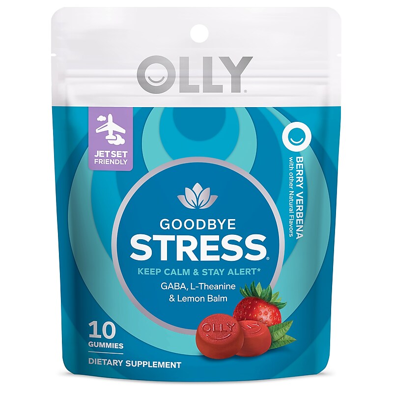 OLLY Goodbye Stress Gummy, Berry Verbena, 10/Pack (01598) image 1