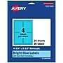 Avery Rectangle Multipurpose Labels, 4.75" x 3.75", Bright Blue, 80/Pack (94254)~#|#~EFC87D03-9E23-4FDF-9E99AB7E3A44D485_sc7
