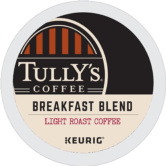 Tully's Breakfast Blend Extra Bold Coffee, Keurig K-Cup Pod, Light
