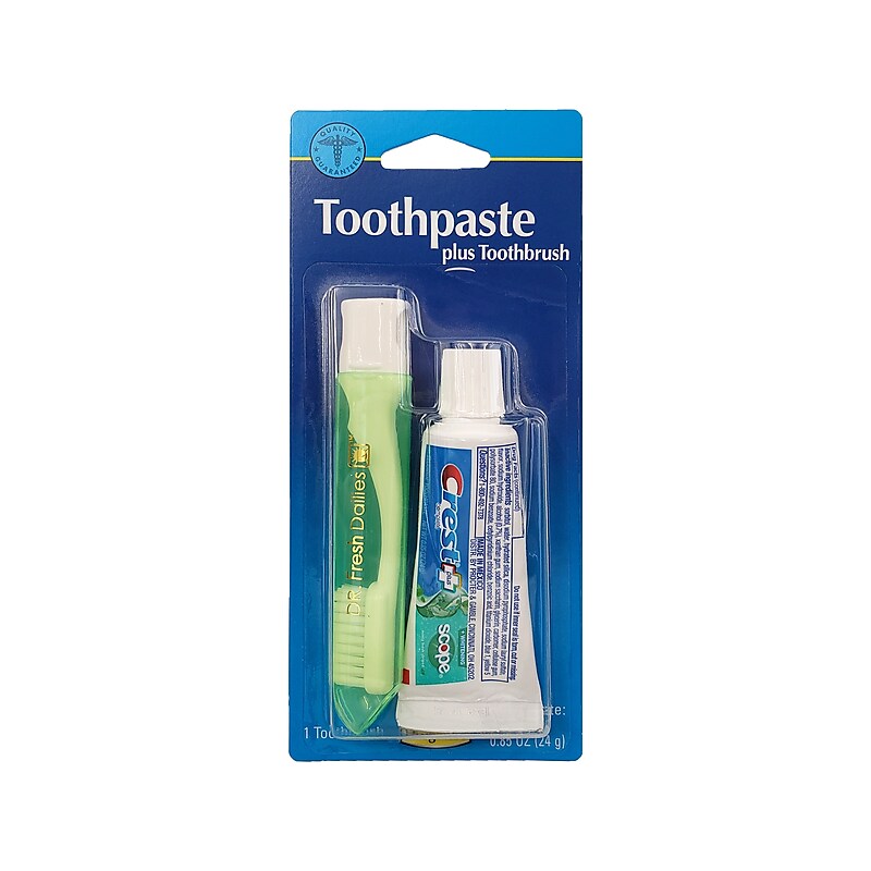 Procter & Gamble Dr. Fresh Dailies Toothbrush & Crest Whitening Plus Scope Toothpaste Travel Kit, Minty Fresh, 0.85 Oz. image 1