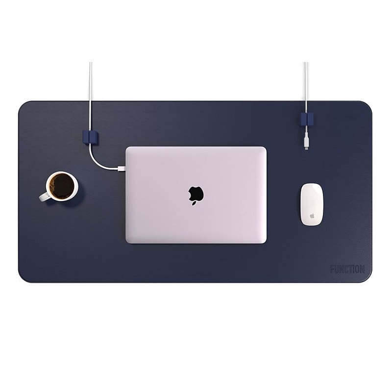 Function101 Desk Mat Pro + 2 Magnetic Cable Block Managers, 31" x 16", Navy (F101-DMPN2) image 1