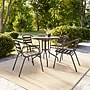 Flash Furniture Lila Glass Top Metal Table with 4 Stack Chairs, 31.5'' Round Bronze (TLH072RD017CBZ4)~#|#~EFD18AD2-6F2C-4EAC-9C5759F9FA4DBA29_sc7