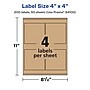 Avery Square Labels, 4" x 4", Kraft Brown, 200 Labels/Box (94100)~#|#~EFD79128-B9F9-4B53-8FACEC35D860FC6B_sc7