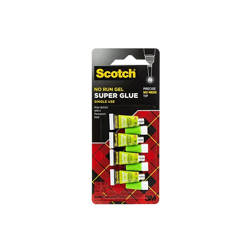 Scotch Single Use Super Glue, 0.17 oz., 4/Pack (AD119) image 1