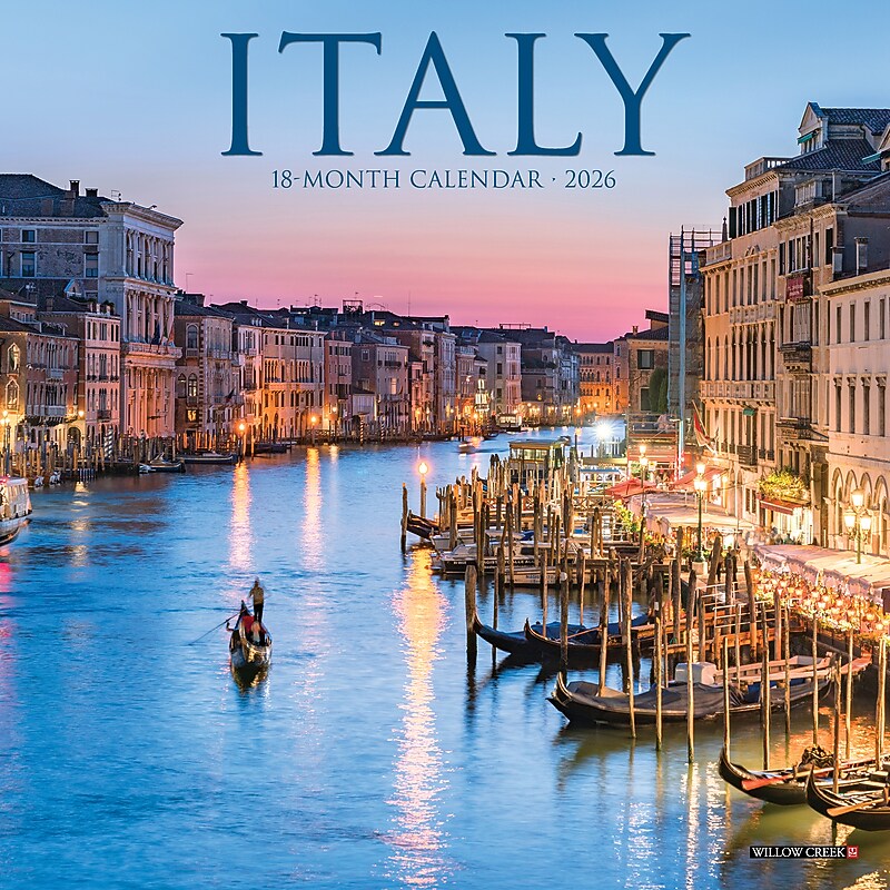 2026 Willow Creek Italy 7" x 7" Monthly Wall Calendar (53621X) image 1