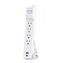 CyberPower P403UC15 Home Office 4-Outlet Surge Protector, 1-USB-C Port, 1-USB-A Port, 3 ft. Cord, 600J Surge Suppression, White~#|#~EFEE2A29-F3E4-4180-90D960F88094C6D9_sc7