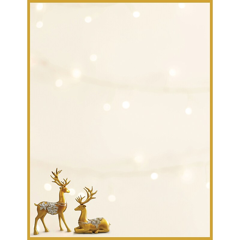 Great Papers! Holiday Stationery Letterhead Reindeer, Multicolor, 50 sheets (2024037) image 1
