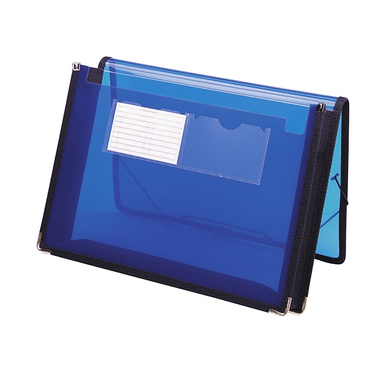 Smead Poly Wallet, 2-1/4" Expansion, Flap and Cord Closure, Letter Size, Blue  (71953) image 1