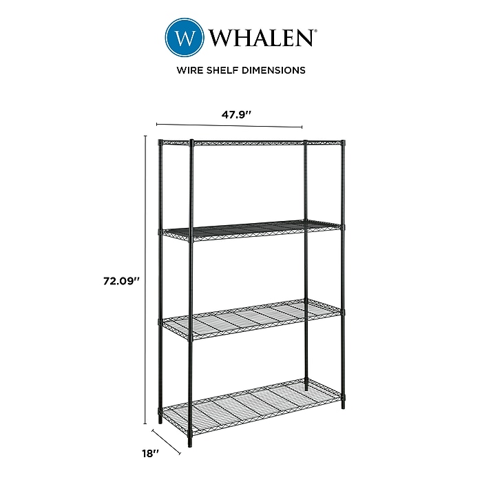 Whalen 4-Shelf Wire Unit, 48