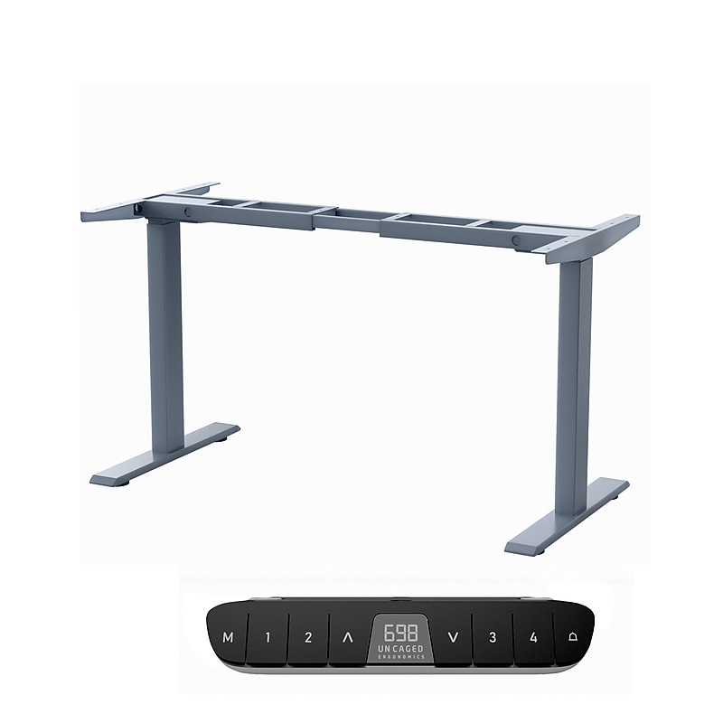 Uncaged Ergonomics Rise Up Electric Adjustable Height Desk Frame, Gray (Rug) image 1