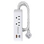 STANLEY SurgeMax 2-Outlet Surge Protector Power Strip with 2-USB Ports & Braided Fabric Cord, 6-ft., 300 Joules, White (33254)~#|#~EFFF2CA6-6D48-479E-AC815EA7748D988B_sc7