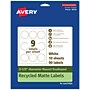 Avery EcoFriendly Laser/Inkjet Decorative Edge Multipurpose Labels, 2-1/2" Dia., White, 90/Pack (94516)~#|#~EFFF3420-468A-4239-9E62FB304242C19F_sc7