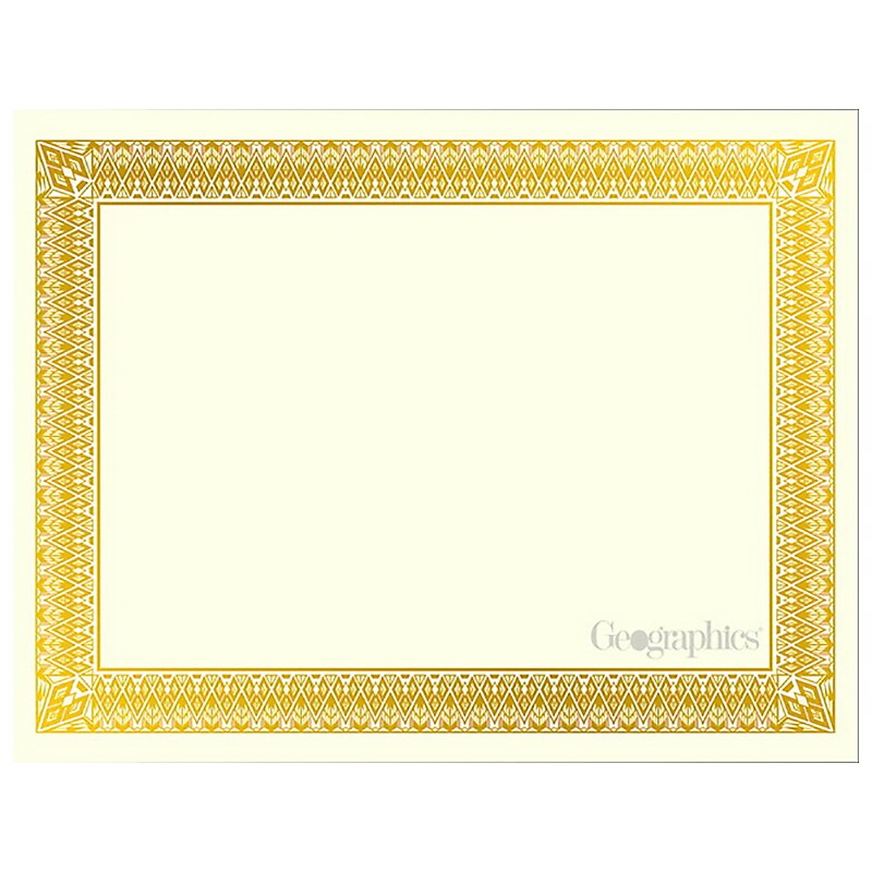 Geographics Rome Awards & Recognition Certificate, Ivory/Gold, 15/Pack (47829) image 1