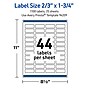 Avery Rectangle Laser Multipurpose Labels, 2/3" x 1-3/4", White, 1100/Pack (19479399217)~#|#~F004275A-B5A2-4ACC-8945A67BBD01BC89_sc7