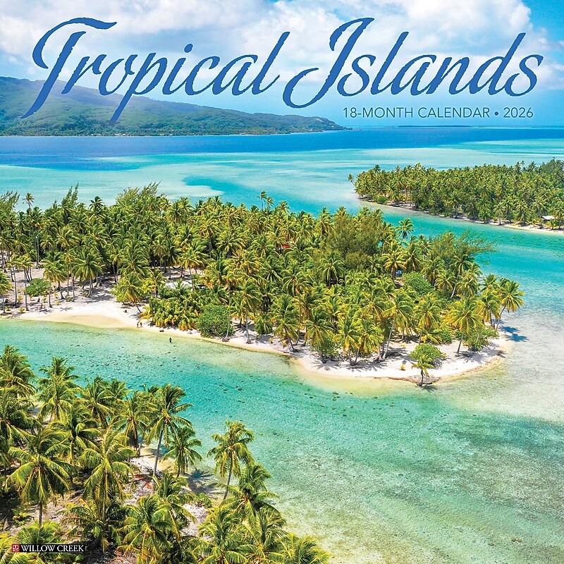 2026 Willow Creek Tropical Islands 12" x 12" Monthly Wall Calendar (53010X) image 1
