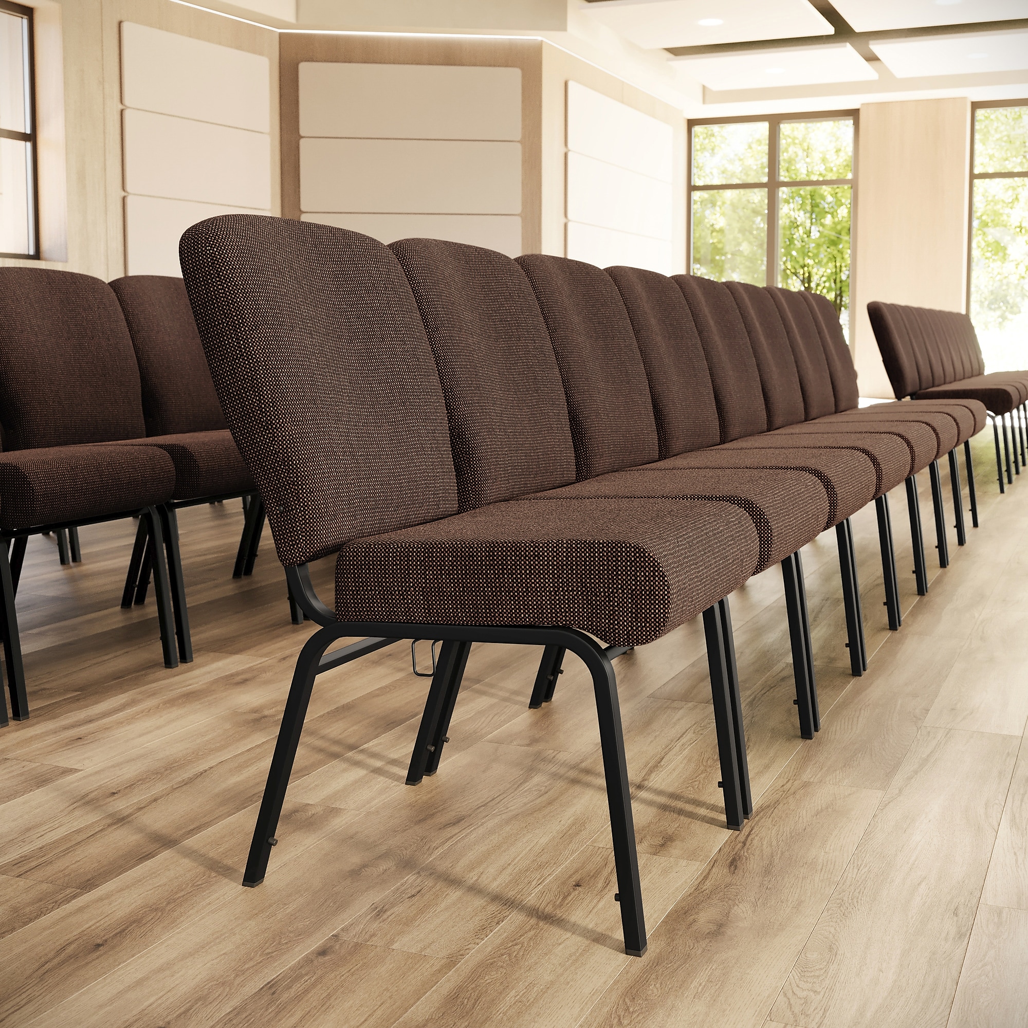 Flash Furniture Advantage Signature Elite Fabric Church Chair, Java (PCRCB106) Sansujyuku sansujyuku.com