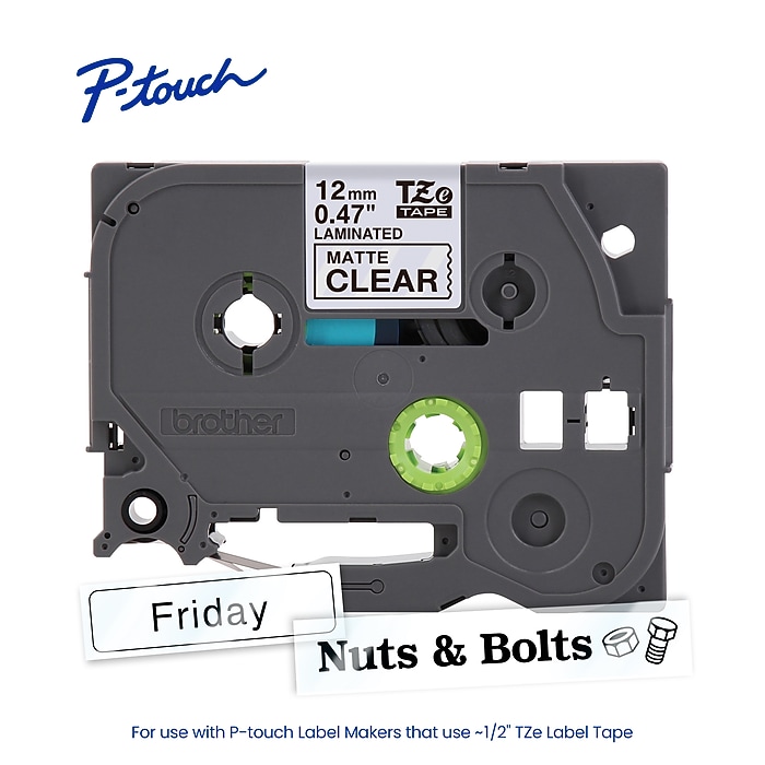 Brother P-touch Premium Matte Laminated Label Tape, ~1/2
