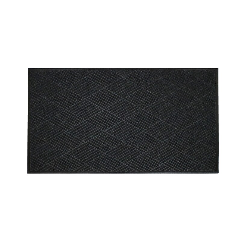 M + A Matting WaterHog Max Diamond Commercial Wiper/Scraper Entrance Floor Mat, 6' x 8.4', Black Smoke (22957068170) image 1