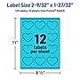 Avery Printable Heart Shaped Multipurpose Labels, 2-9/32" x 1-27/32", Bright Blue, 120/Pack (94603)~#|#~F018209F-4295-4FD6-B8FF99888BADA1A9_sc7