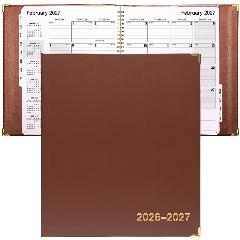 2026-2027 Excello Brands 8.5" x 11" Academic Year Executive Planner, Monthly, 12 Month, Black image 1