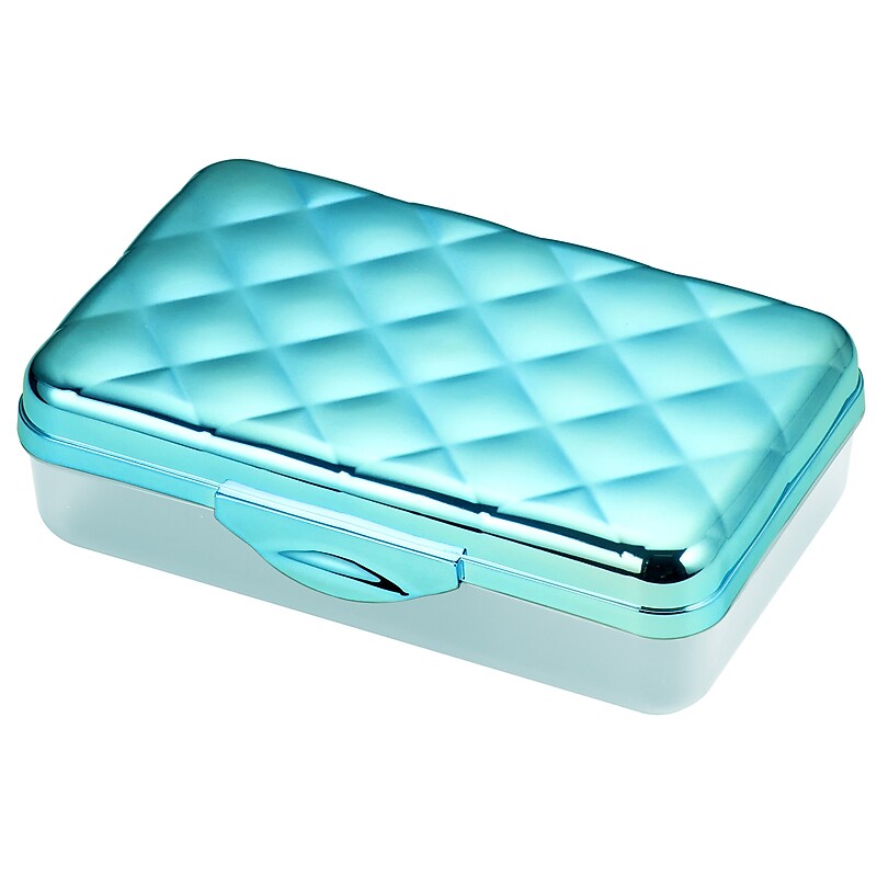 Lockermate Quilted Metallic Clasp Pencil Case, Turquoise (23130-TQ21) image 1