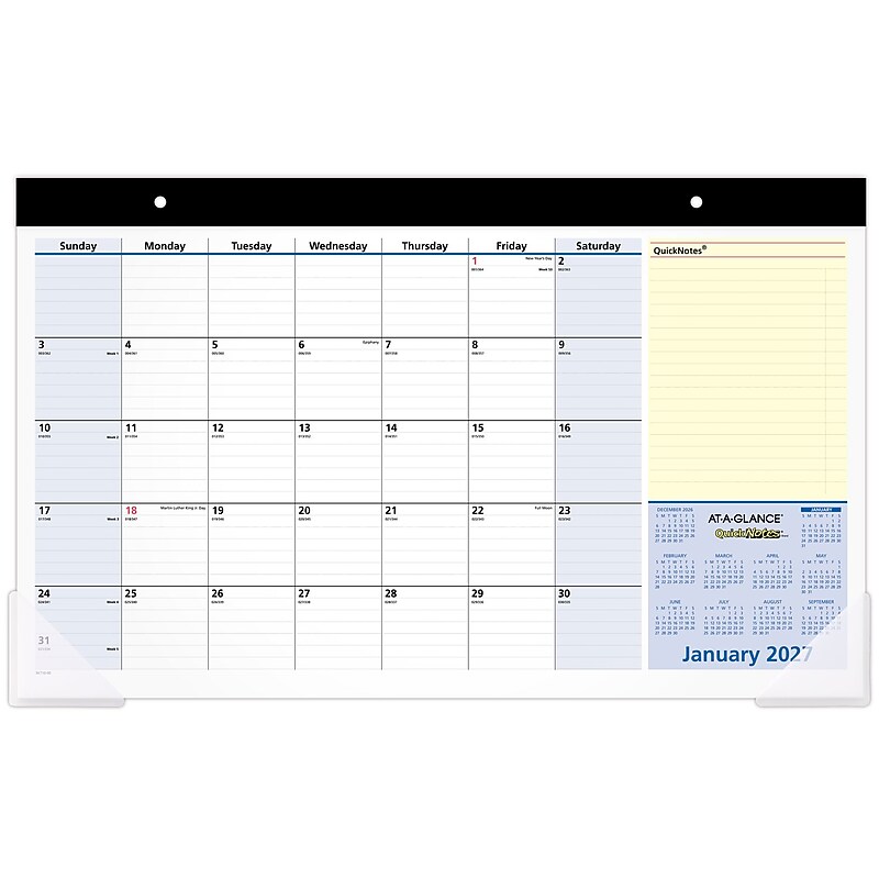 2027-2028 AT-A-GLANCE QuickNotes 18" x 11" Monthly Desk Pad Calendar (SK710-00-27) image 1