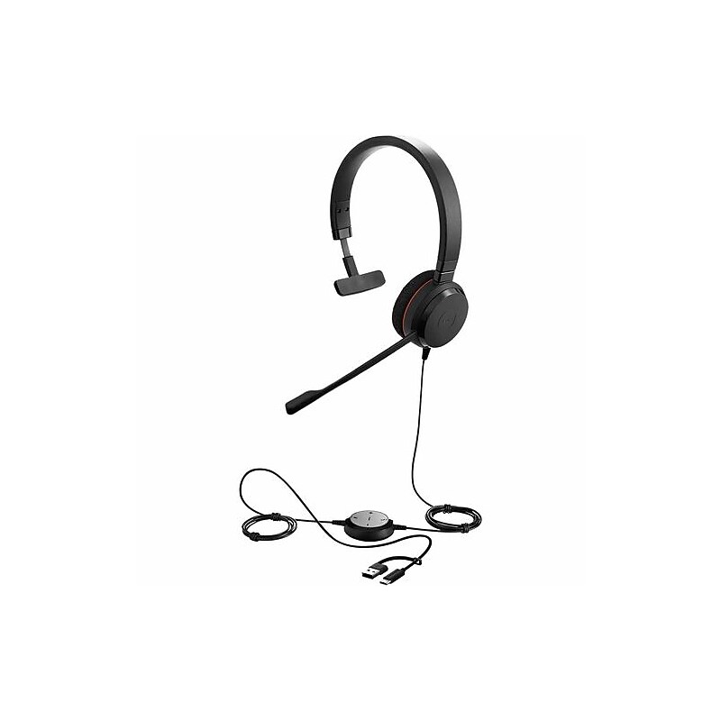 Jabra Evolve 20 USB-A Noise Canceling Mono Computer On-Ear Headset, MS Certified (4993-823-189-01) image 1