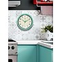 Infinity Instruments Round Retro Mint Green Wall Clock, Aluminum, 9.5" (10940MT)~#|#~F026F721-E751-4C77-9E2B0E38DE0B3ADA_sc7