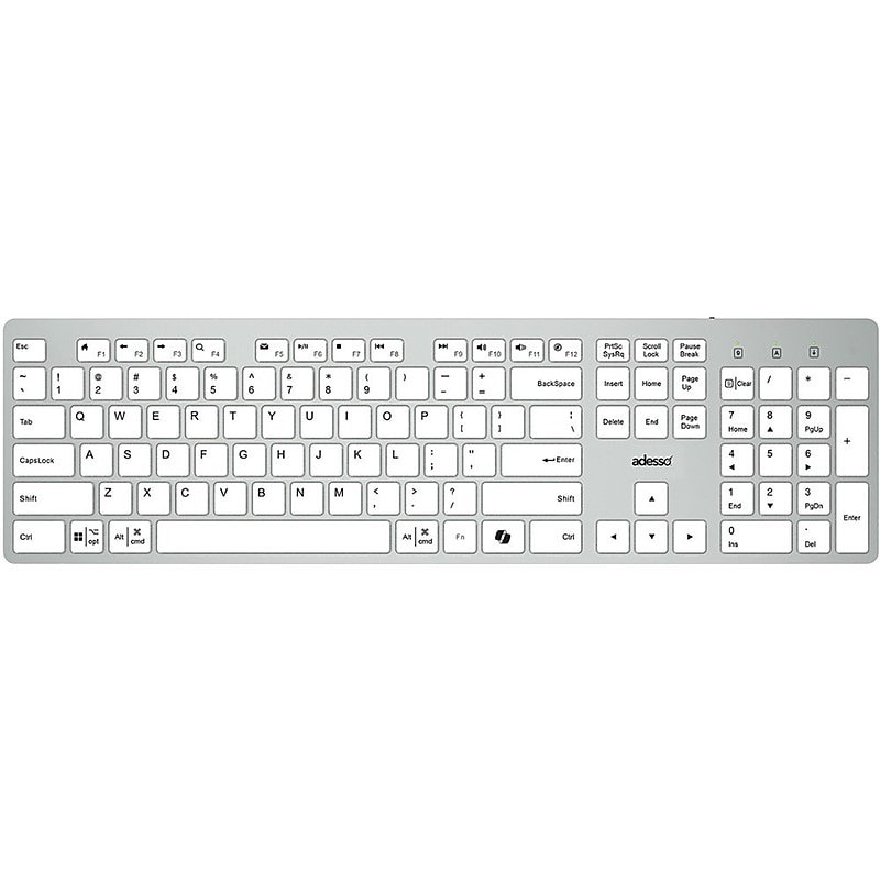 Adesso Wired Multi-OS Scissor Switch Keyboard with Copilot AI Hotkey, White (AKB-730UW) image 1