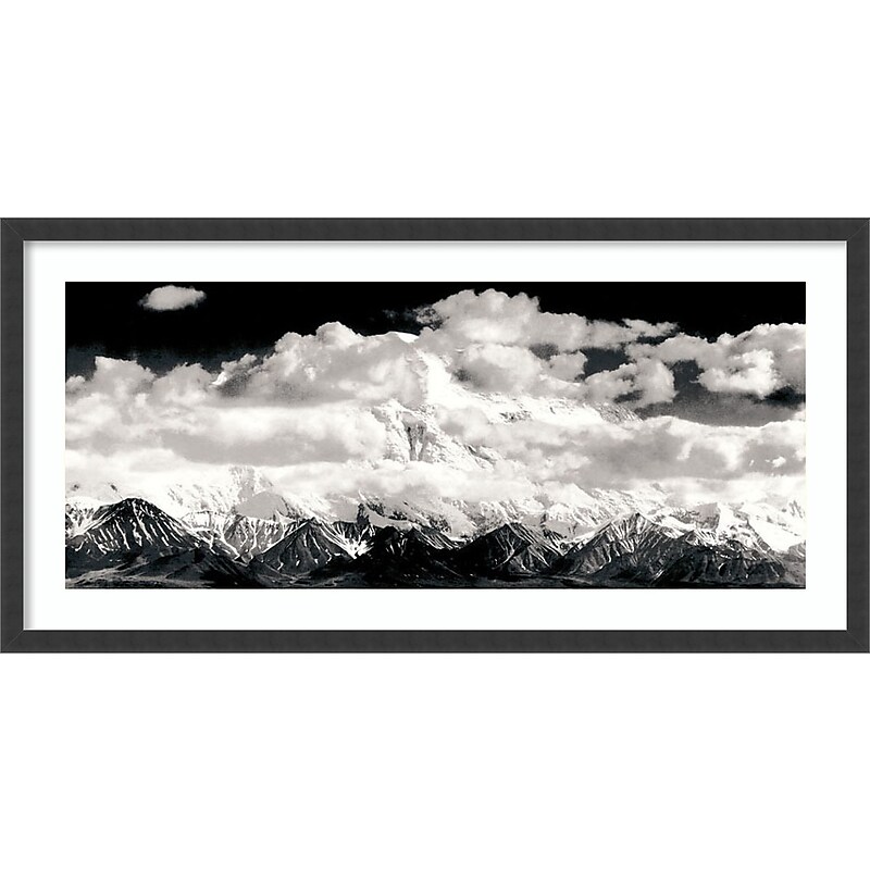 Amanti Art Mount McKinley Range Clouds Denali National Park Alaska 1948 by Ansel Adams Wood Framed Wall Art Print, 38" x 19" image 1