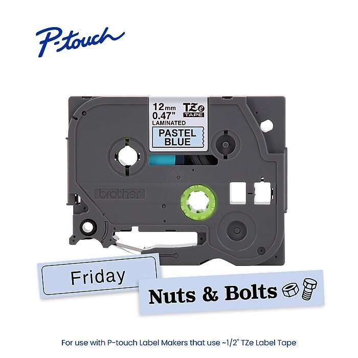 Brother P-touch Laminated Label Tape, 1/2