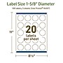 Avery Dissolvable Circle Multipurpose Labels, 1-5/8" Dia., Off-white, 100/Pack (94507)~#|#~F03564E1-68E8-4083-80D9CFB34AE400ED_sc7
