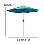 Flash Furniture Lark Outdoor Patio Table Set, Teal Umbrella, 7 Piece Set (XU8104UB19BTL)~#|#~F0380565-F252-4338-AFDA2B3A5FFFA5BD_sc7
