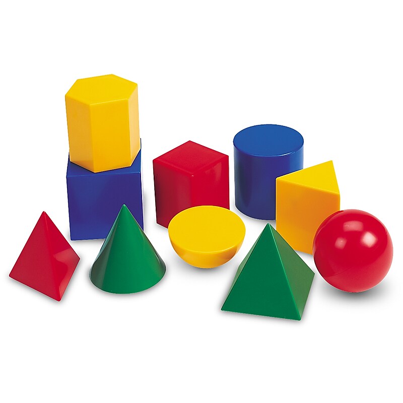 Learning Resources Large Geometric Plastic Shapes, Assorted Colors, 10/Pack (LER0922) image 1