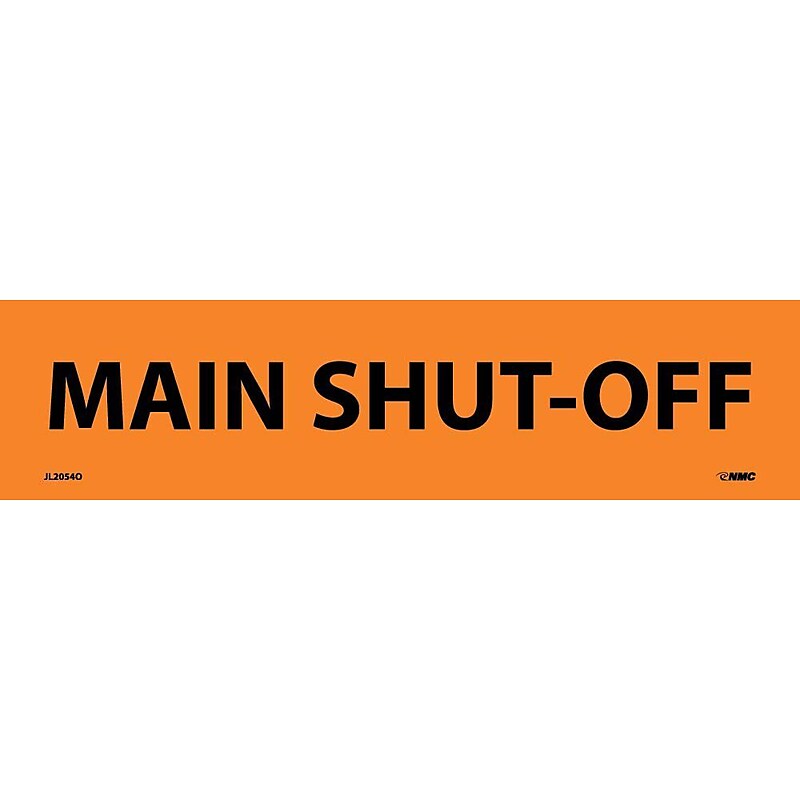 Electrical Markers; Main Shut-Off, 2.25X9, Adhesive Vinyl, 25/Pk image 1