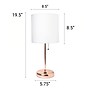 Creekwood Home Oslo Duo 19.5" LED Table Lamp with USB Port, Rose Gold/White Shade, 2/Set (CWT-2013-RG-2PK)~#|#~F055E42A-DC2D-4340-830BA7FCB539414A_sc7
