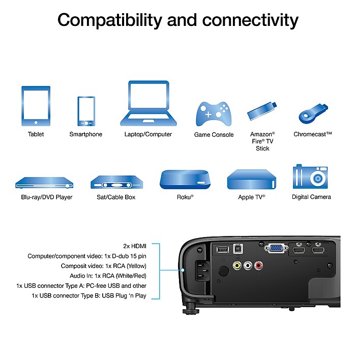 Epson Pro EX9240 3LCD Full HD 1080p Wireless Projector with