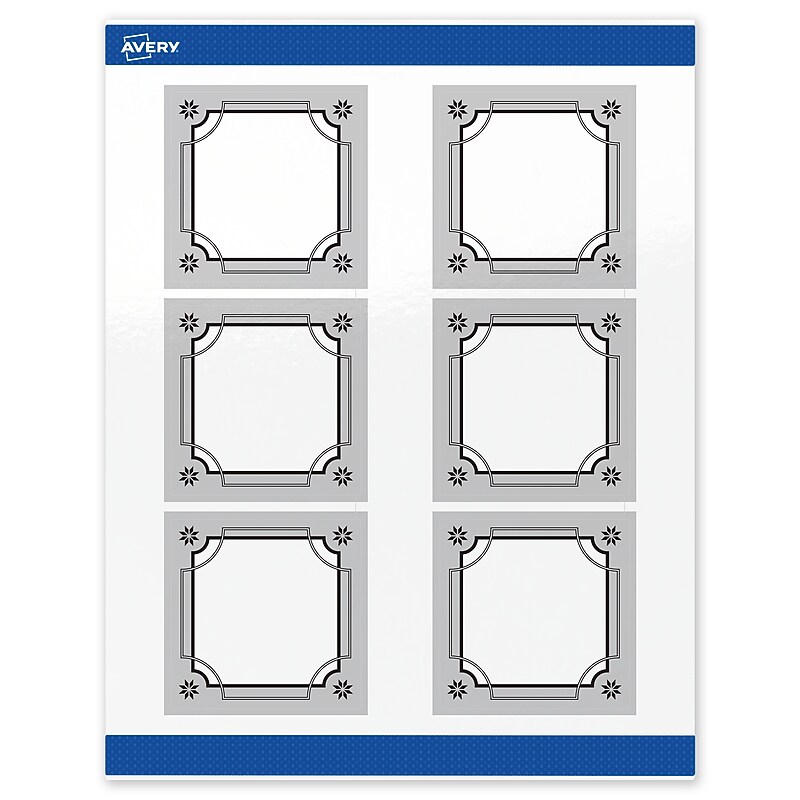Avery Square Multipurpose Labels, 3" x 3", White, 60/Pack (19479370610) image 1