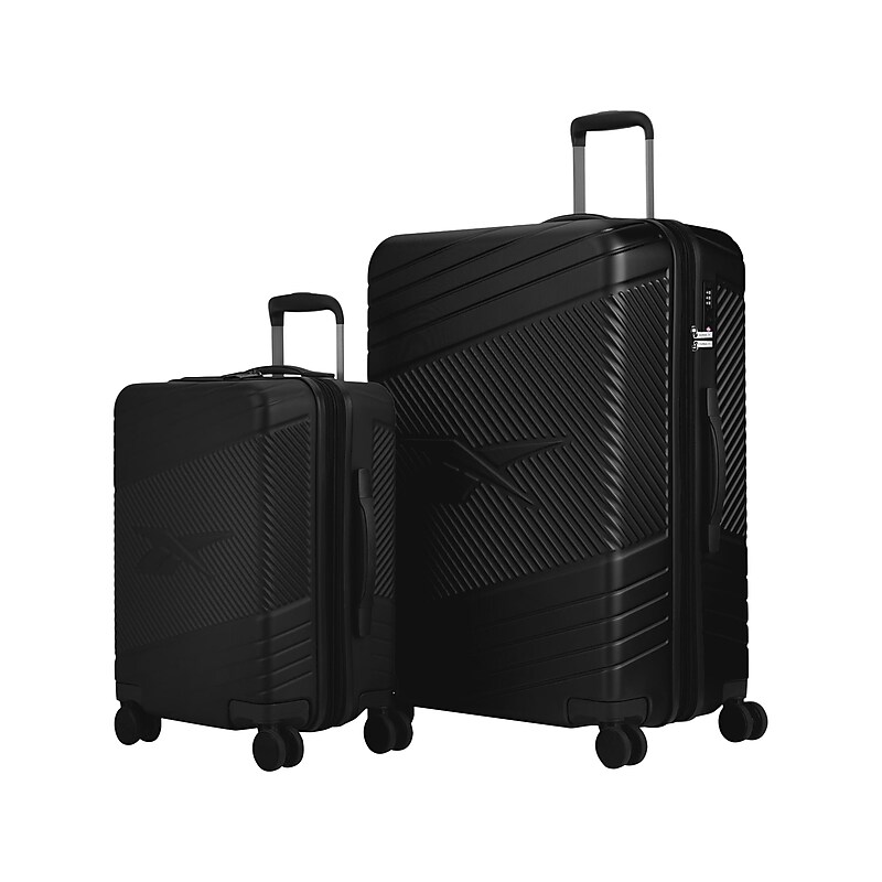 Reebok 2-Piece Hardside Spinner Carry-On Luggage Set, TSA Checkpoint Friendly, Black (HLG2102RB-BLACK) image 1