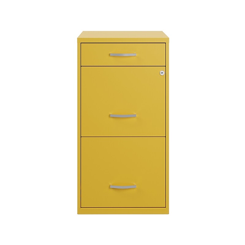 Space Solutions SOHO Organizer 3-Drawer Vertical File Cabinet, Letter Size, Lockable, Goldfinch (25280) image 1