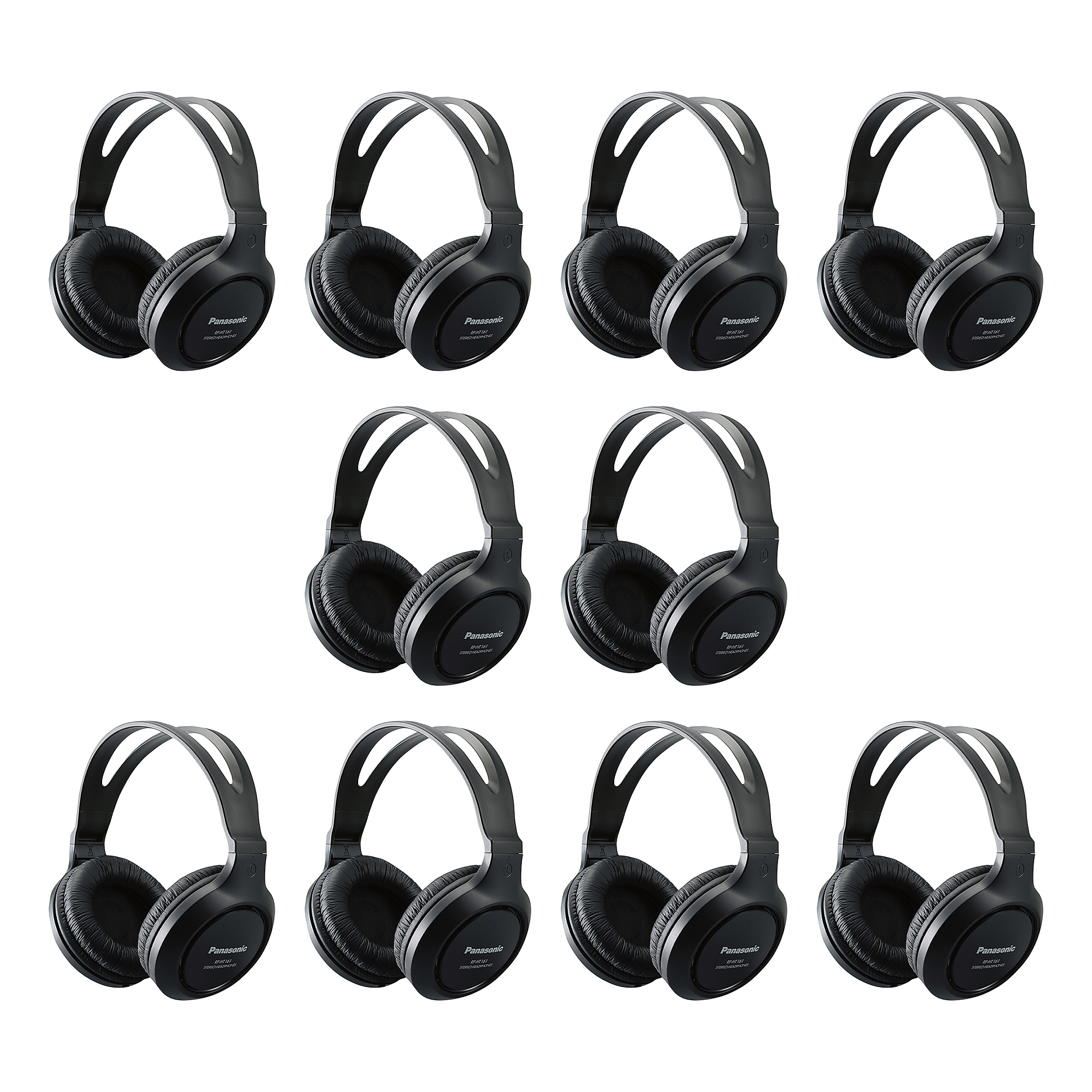 Panasonic Over-Ear Headphones, 10/Pack, Black (RP-HT161-K) Sansujyuku sansujyuku.com