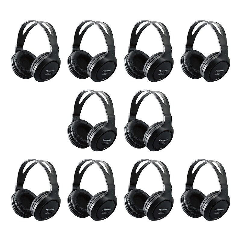 Panasonic Over-Ear Headphones, 10/Pack, Black (RP-HT161-K) image 1