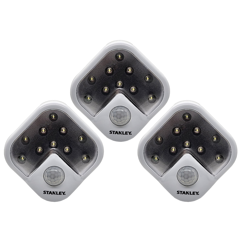 STANLEY 10-LED Motion Sensing Battery-Operated Utility Light, White, 3/Pack (32749) image 1