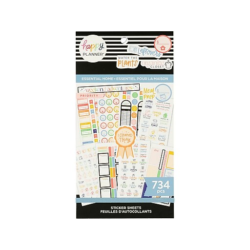 The Happy Planner Essentials Home Classic Stickers, Assorted Colors